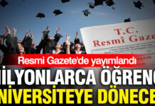 Üniversite Öğrenci Affı Resmi Gazete’de Yayınlanarak Yürürlüğe Girdi
